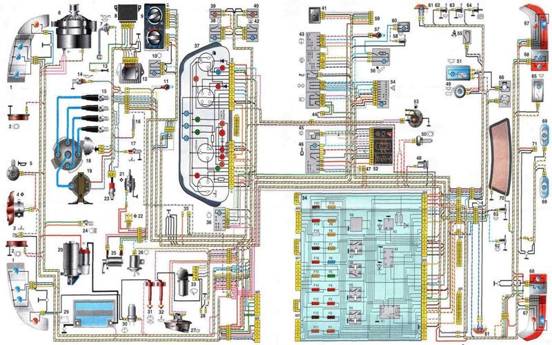 Schematy elektryczne VAZ2111 «ŁADA 111» (gaźnik i