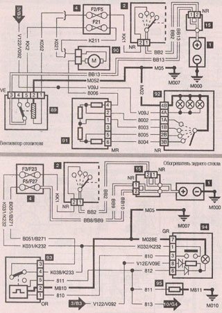 Electrical wiring diagrams for Peugeot 306 N3
