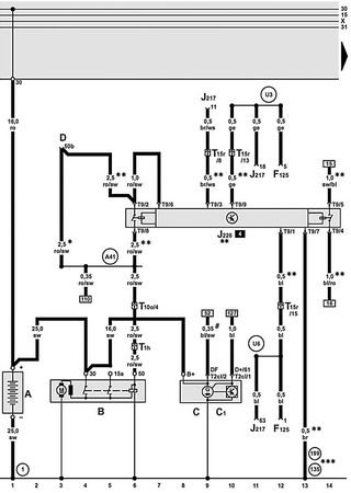 Diagramas (esquemas) eléctricos Audi A6 C5/4B Avant (Audi A6 II)