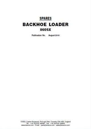 Spare parts catalogue for backhoe loader Terex 860 SX