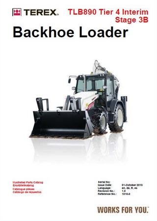 Spare parts catalogue for backhoe loader Terex TLB890 Tier 4 Interim Stage 3B