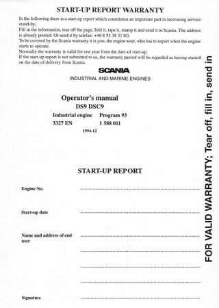 Podręcznik operatora silników Scania DS9, DSC9