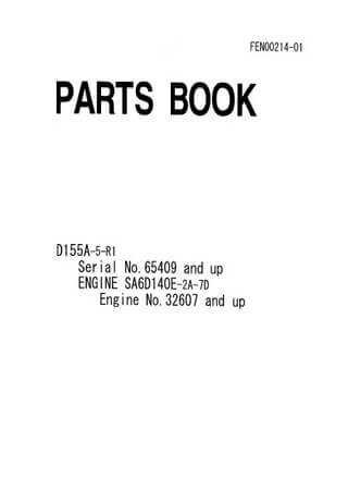 Spare parts catalogue for bulldozer Komatsu D155A-5-R1