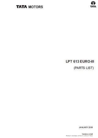 Spare parts catalogue for truck Tata LPT 613 Euro 3