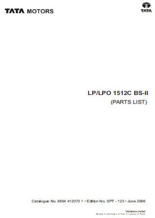 Spare parts catalogue for buses Tata LP/LPO 1512C