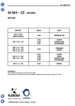 Service manual for engines Renault DCI11 B43, DCI11B (DCI11C, DCI11E, DCI11G, DCI11F, DCI11H, DCI11I) J01