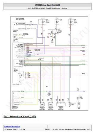 Electrical wiring diagrams for car Dodge Sprinter 3500