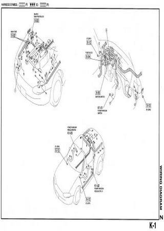 Electrical wiring diagrams for car Mazda MX-5 NB (Mazda MX-5 II, Mazda Roadster, Mazda MX-5 Miata)