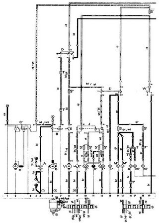 Electrical wiring diagrams for car Volkswagen Beetle Type 1 (Carocha, Coccinelle, Fusca, Kafer, Super Beetle, Vocho)