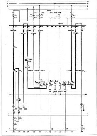 Electrical wiring diagrams for car Volkswagen Golf 19E (Volkswagen Golf 1G, Volkswagen Golf Country, Volkswagen Golf II)