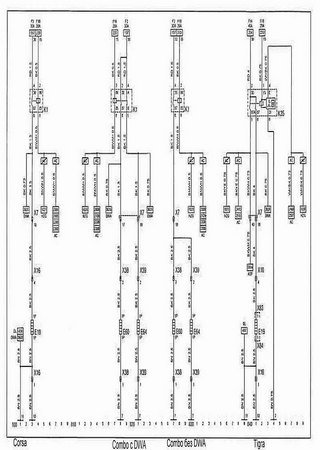 Electrical wiring diagrams for car Chevrolet Sail I (Buick Sail, Opel Corsa B)