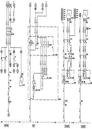 Electrical wiring diagrams for car Chevrolet Corsa II (Opel Corsa C)