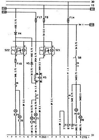 Electrical wiring diagrams for car Daewoo LeMans I (Daewoo Racer I, Opel Kadett E)