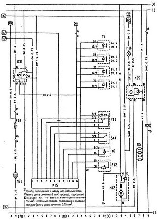 Electrical wiring diagrams for car Chevrolet Kadett E (Chevrolet Ipanema I, Opel Kadett E)