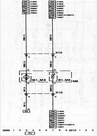 Electrical wiring diagrams for car Holden Vectra ZC (Holden Vectra II, Opel Vectra C)