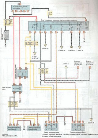 Electrical wiring diagrams for car Chevrolet Zafira A (Chevrolet Nabira, Opel Zafira A)
